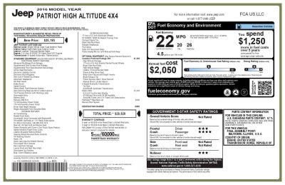 2016 Jeep Patriot High Altitude Edition