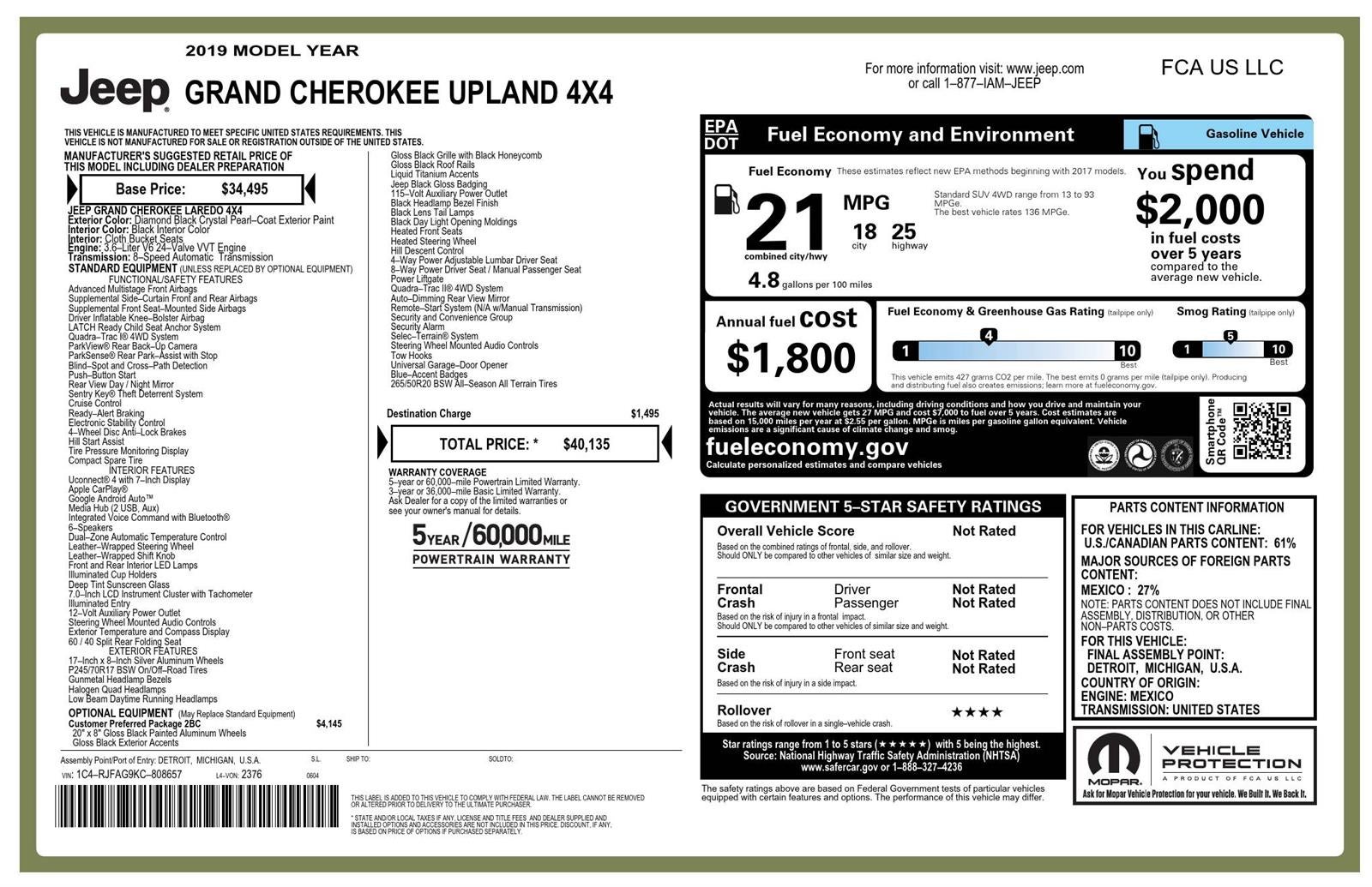 2019 Jeep Grand Cherokee Upland