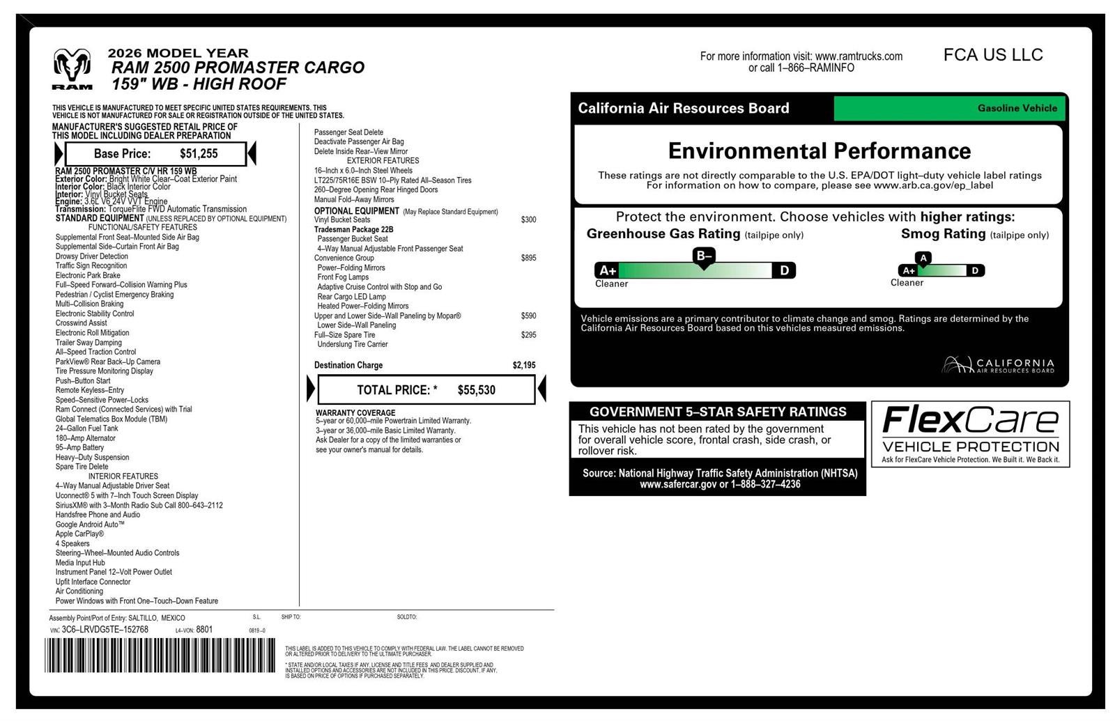 2026 RAM Promaster Cargo Van Tradesman