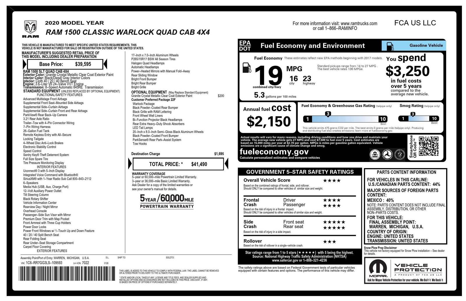 2020 RAM 1500 Classic Warlock