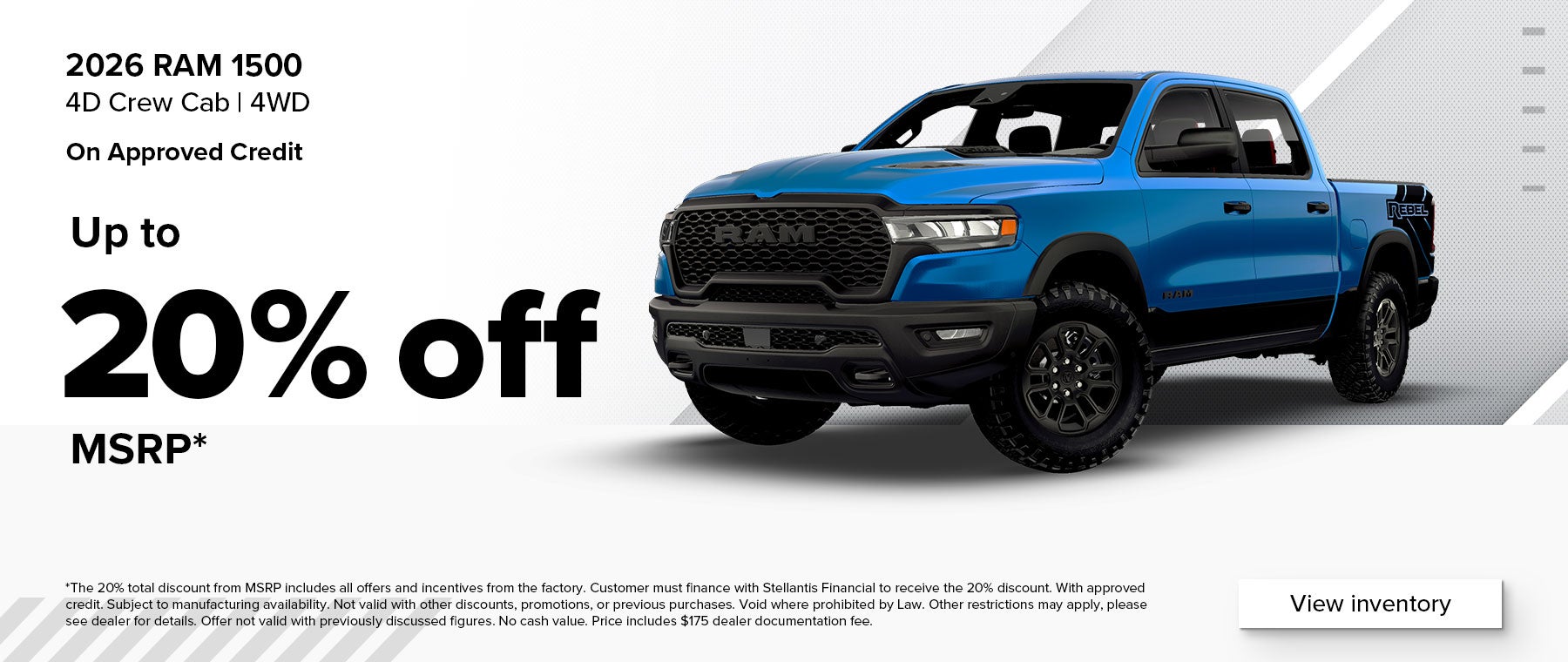 20% MSRP on Ram 1500 at West Herr